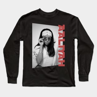 aaliyah black and white Long Sleeve T-Shirt